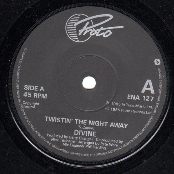 Divine : Twistin' The Night Away (7", Single, Pap)