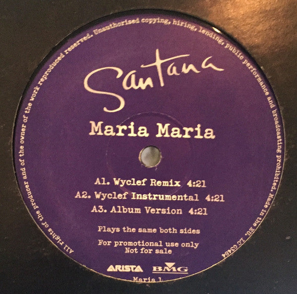 Santana : Maria Maria (12", Promo)