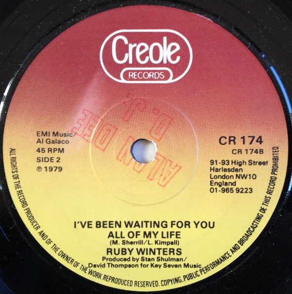 Ruby Winters : Back To The Love (7")