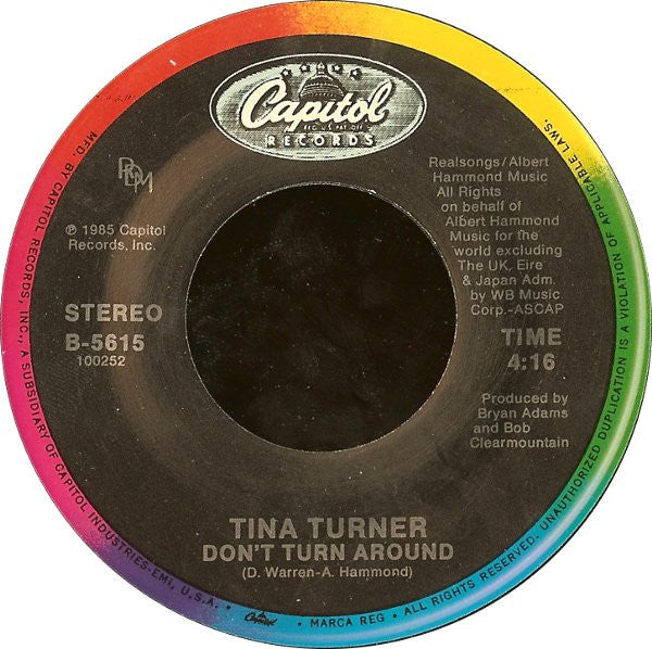 Tina Turner : Typical Male (7", Spe)
