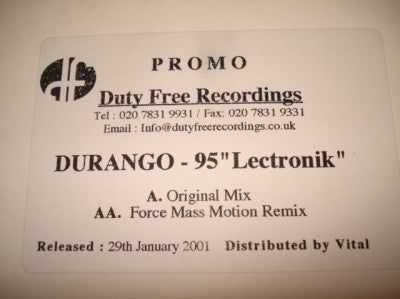 Durango 95 : Lectronik (12", Promo, W/Lbl)