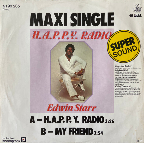 Edwin Starr : H.A.P.P.Y. Radio (12", Maxi)
