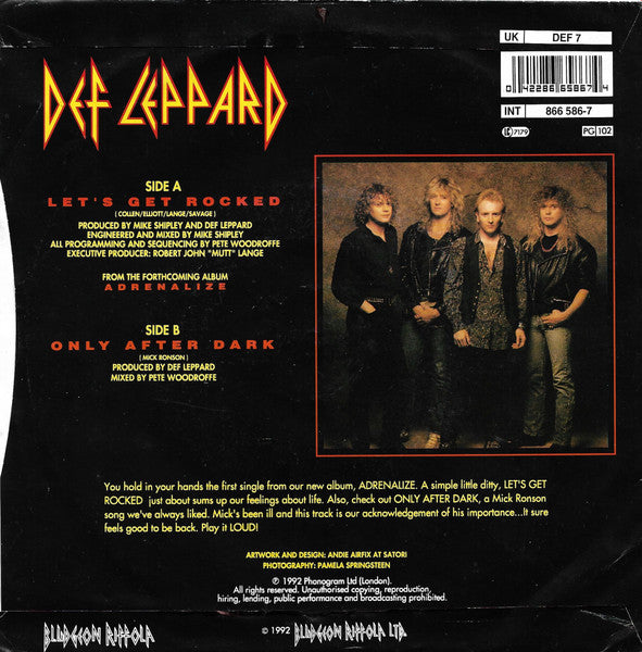 Def Leppard : Let's Get Rocked (7", Sil)