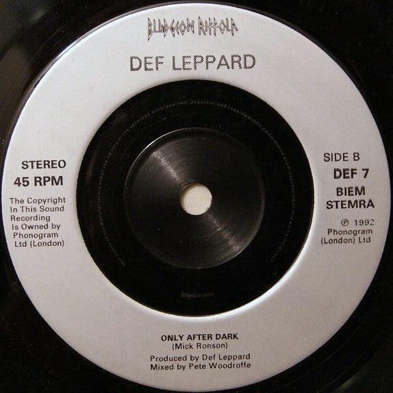 Def Leppard : Let's Get Rocked (7", Sil)