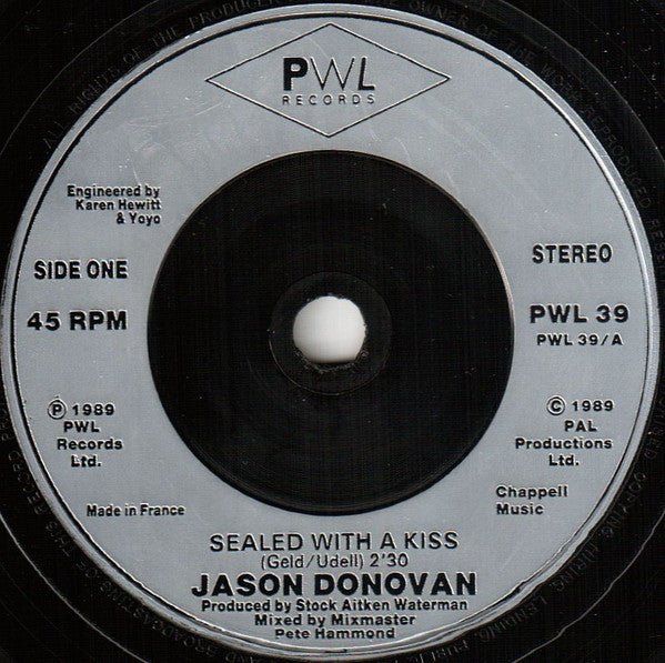 Jason Donovan : Sealed With A Kiss (7", Single, Sil)