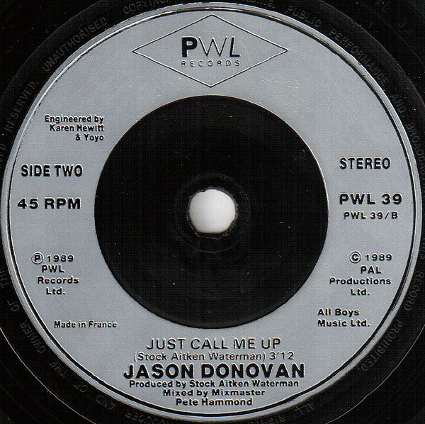 Jason Donovan : Sealed With A Kiss (7", Single, Sil)