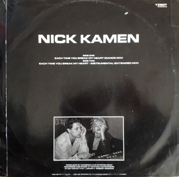 Nick Kamen : Each Time You Break My Heart (Dance Mix) (12", Dam)