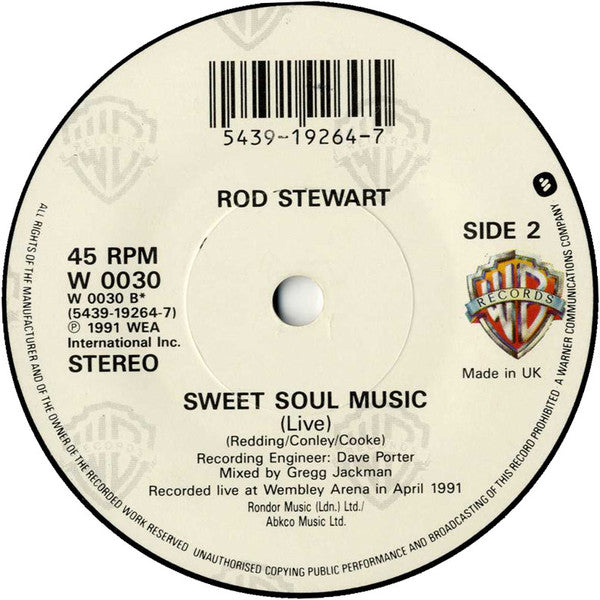 Rod Stewart  With The Temptations : The Motown Song (7", Single)