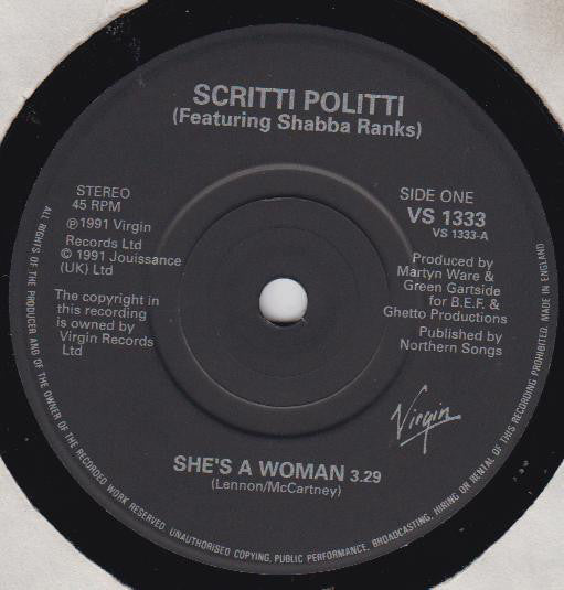 Scritti Politti + Shabba Ranks : She's A Woman (7", Single)
