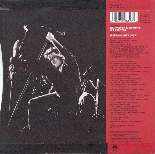 Bryan Adams : Can't Stop This Thing We Started (7", Single)