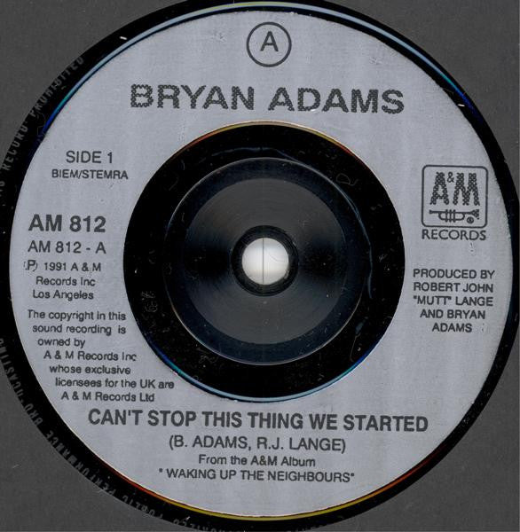 Bryan Adams : Can't Stop This Thing We Started (7", Single)