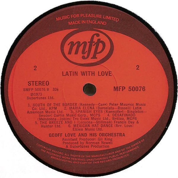 Geoff Love & His Orchestra : Latin With Love (LP, Album)