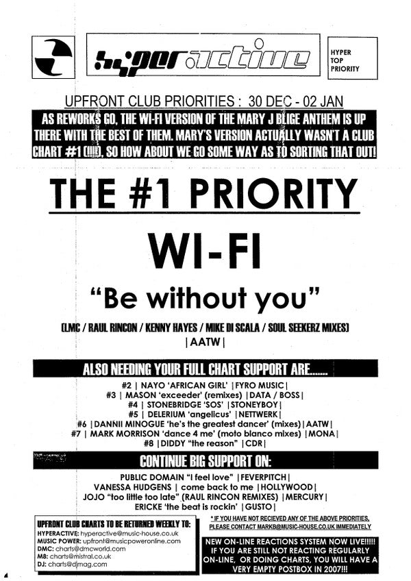 WI-FI (2) Feat Melanie M : Be Without You (CD, Promo)