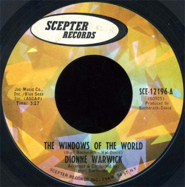 Dionne Warwick : The Windows Of The World (7", Single, Styrene, San)