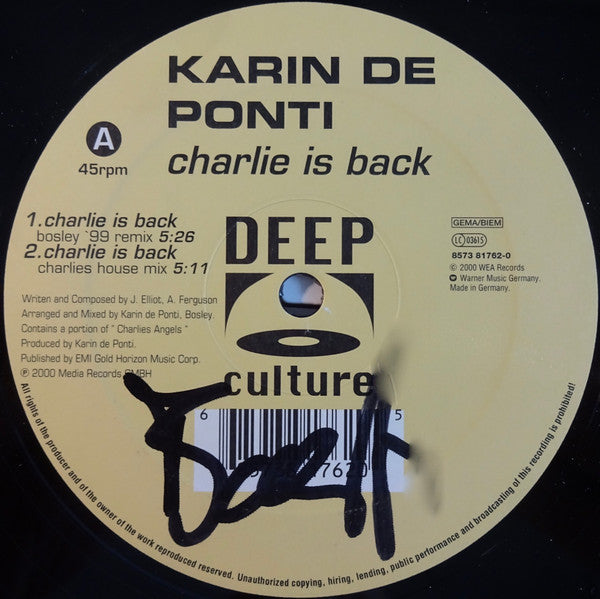 Karin De Ponti : Charlie Is Back (12", Single)