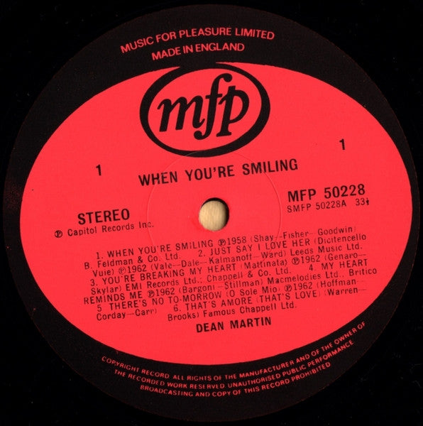 Dean Martin : When You're Smiling (LP, Comp)