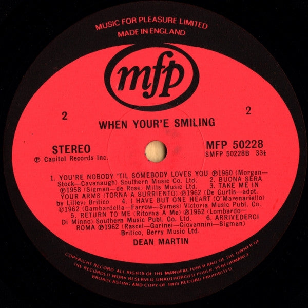Dean Martin : When You're Smiling (LP, Comp)