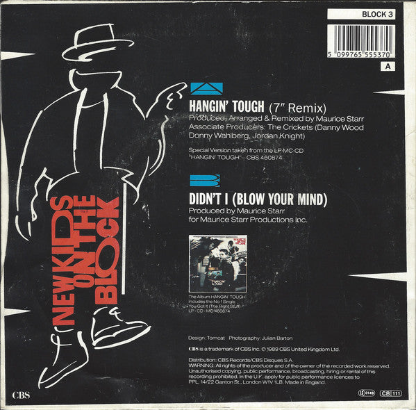 New Kids On The Block : Hangin' Tough (7", Single, RE)