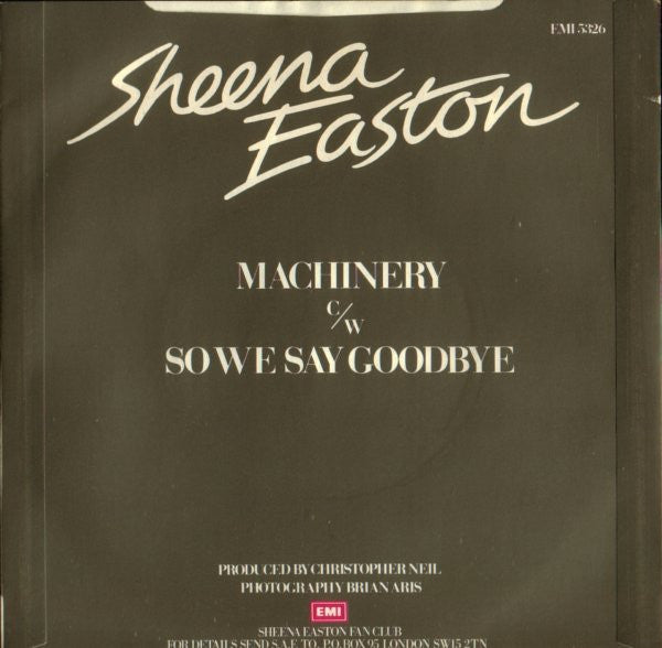 Sheena Easton : Machinery (7", Single, Pus)