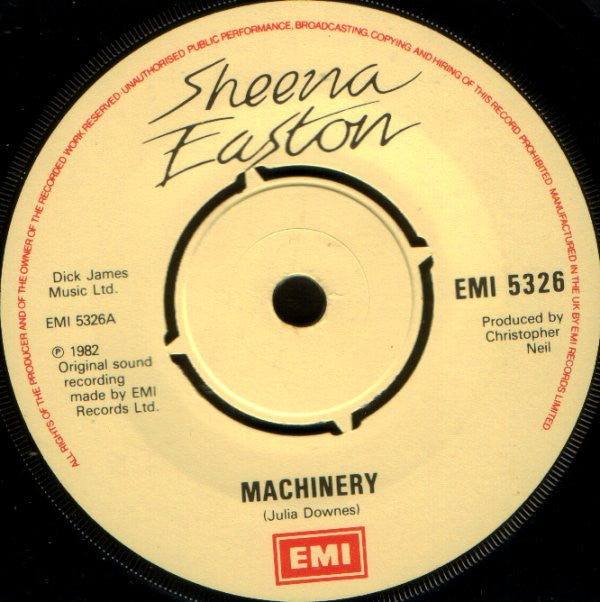 Sheena Easton : Machinery (7", Single, Pus)