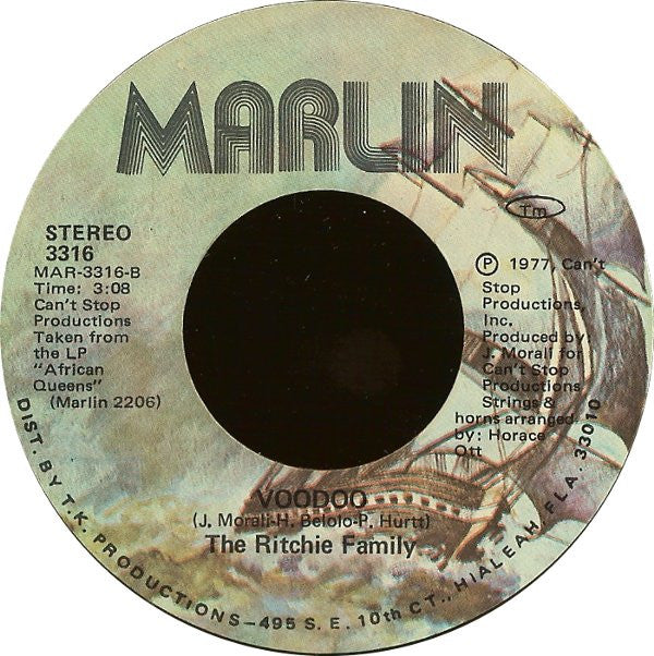 The Ritchie Family : The Quiet Village / Voodoo (7", Single, Styrene)
