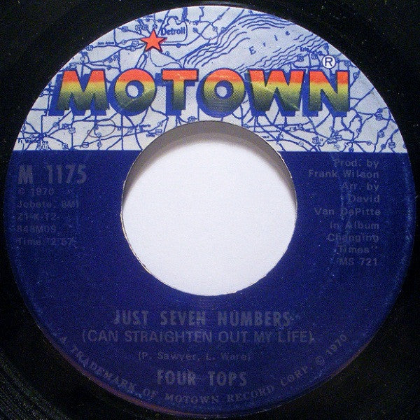 Four Tops : Just Seven Numbers (Can Straighten Out My Life) (7", Single, Mono, ARP)