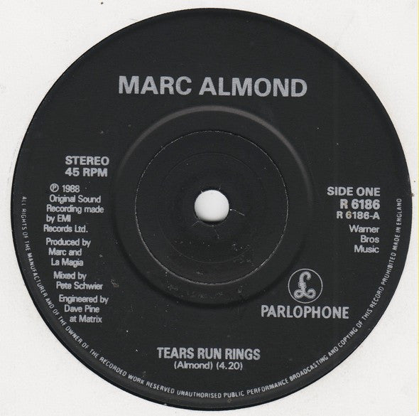 Marc Almond : Tears Run Rings (7", Single)