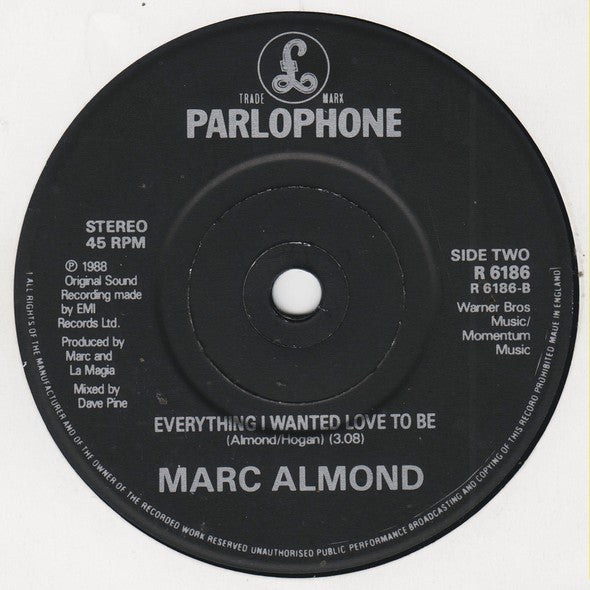 Marc Almond : Tears Run Rings (7", Single)