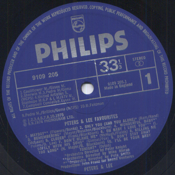 Peters & Lee : Favourites (LP, Album, Gat)