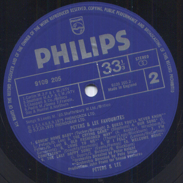 Peters & Lee : Favourites (LP, Album, Gat)