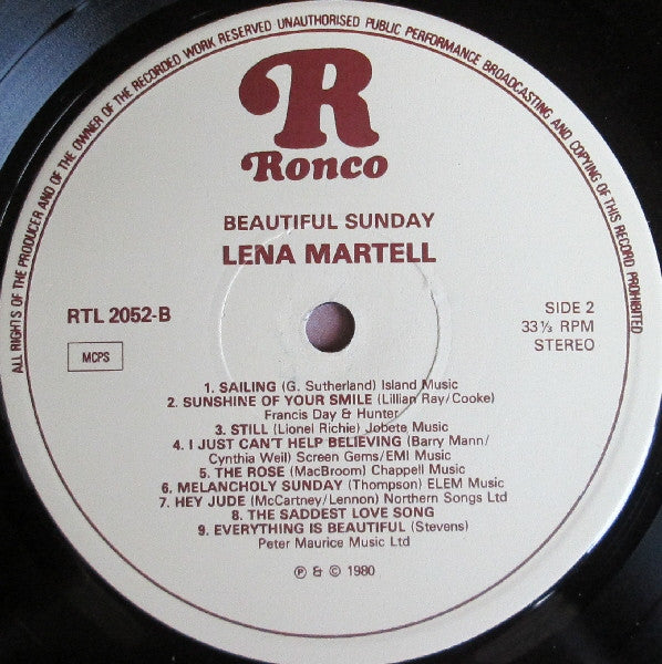 Lena Martell : Beautiful Sunday (LP, Comp)