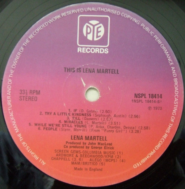 Lena Martell : This Is Lena Martell (LP, RE)