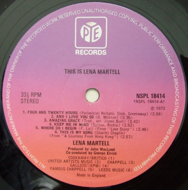 Lena Martell : This Is Lena Martell (LP, RE)