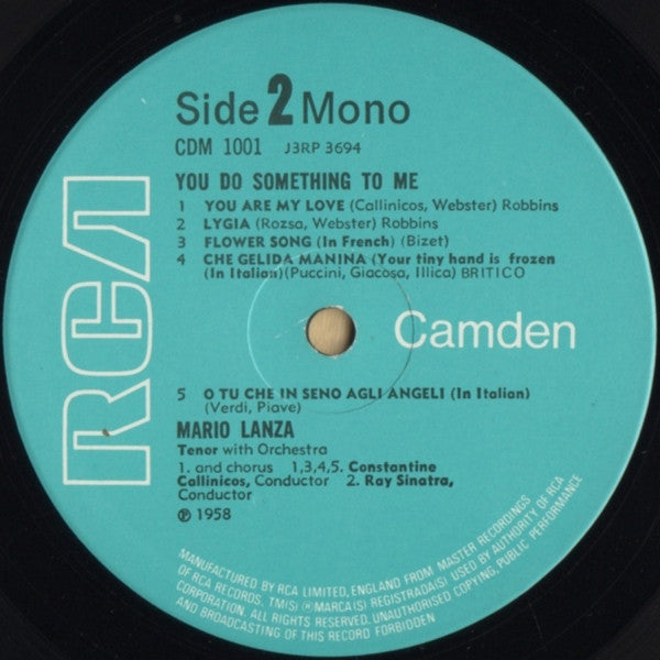 Mario Lanza : You Do Something To Me (LP, Album, Mono, RE)