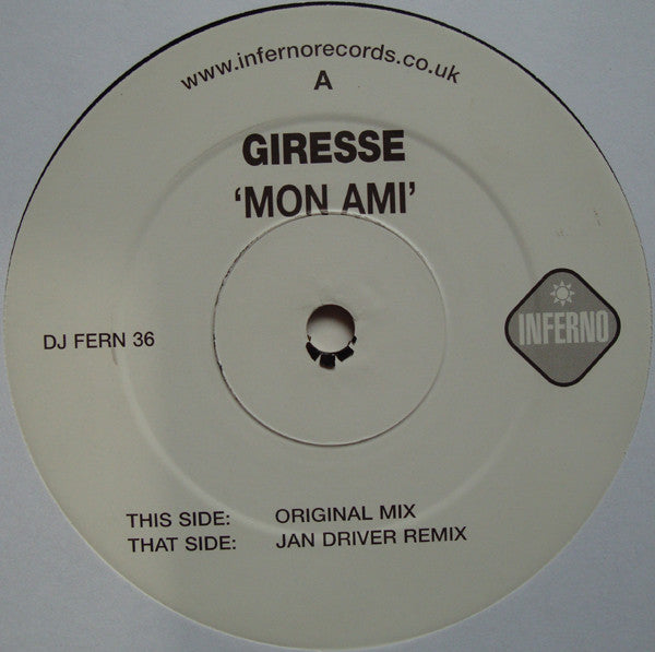 Giresse : Mon Ami (12", Single, Promo)