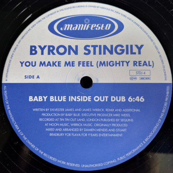 Byron Stingily : You Make Me Feel (Mighty Real) (2x12", Single, Promo)