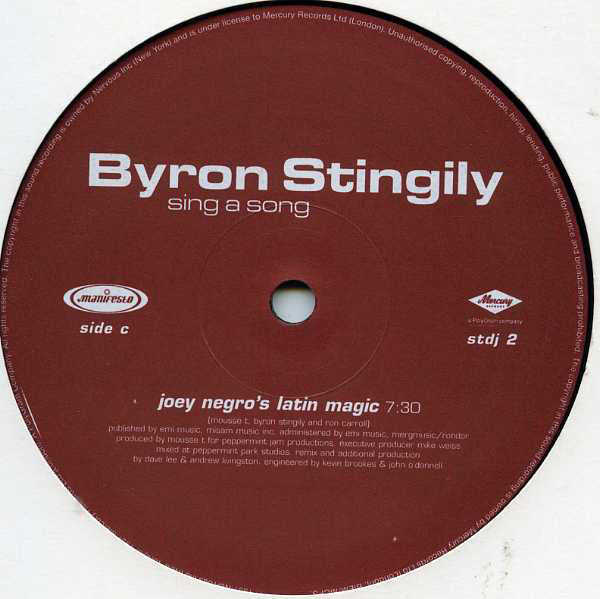 Byron Stingily : Sing A Song (2x12", Promo)