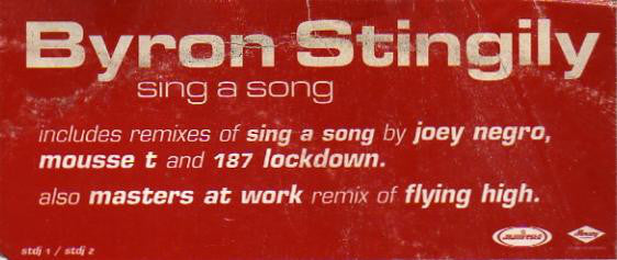 Byron Stingily : Sing A Song (2x12", Promo)