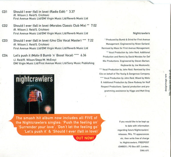 Nightcrawlers Featuring John Reid : Should I Ever (Fall In Love) (CD, Single)