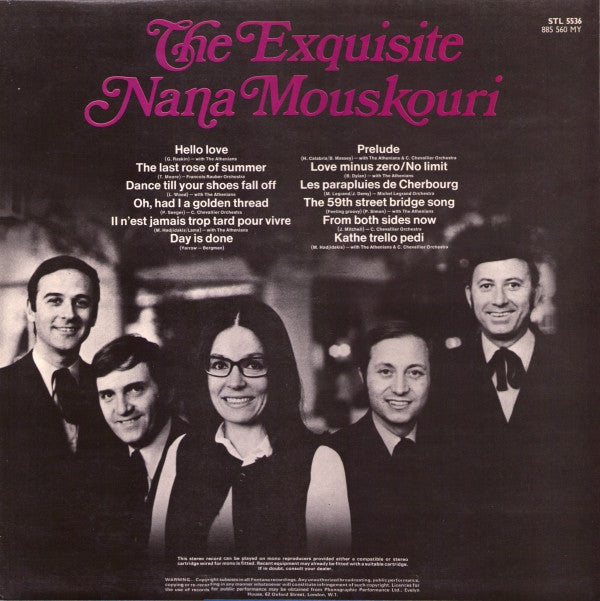 Nana Mouskouri : The Exquisite Nana Mouskouri (LP, Album)