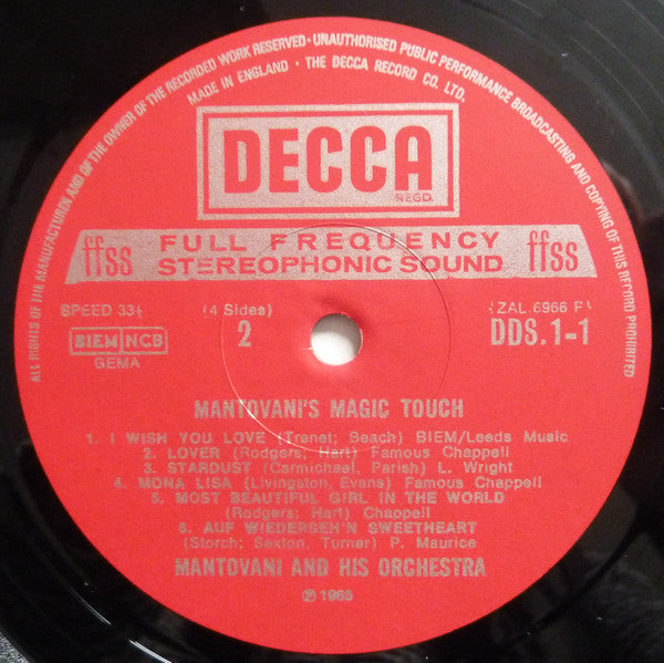 Mantovani And His Orchestra : Mantovani's Magic Touch (2xLP, Comp, Gat)