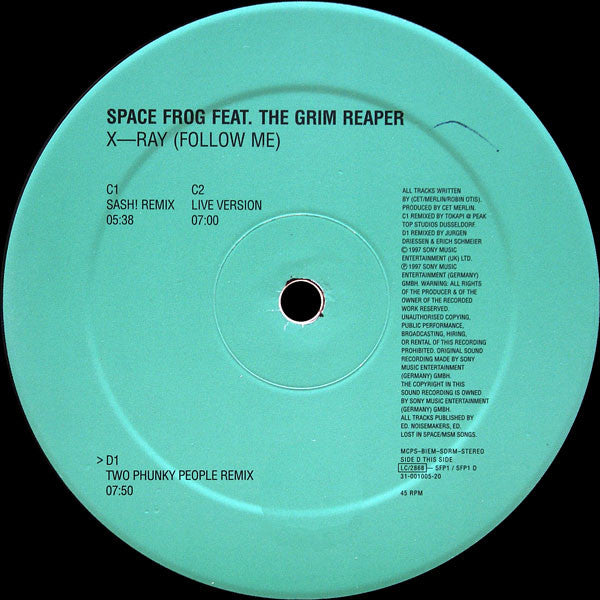 Space Frog Feat. The Grim Reaper : X-Ray (Follow Me) (2x12", Promo)