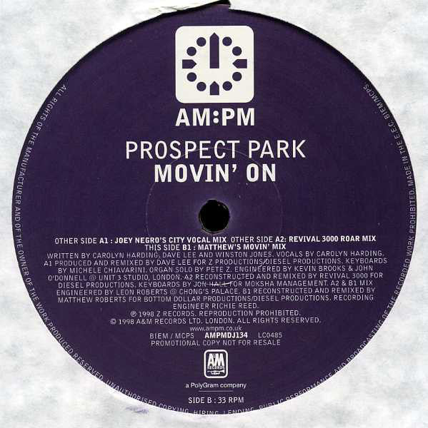 Prospect Park Feat. Carolyn Harding : Movin' On (2x12", Promo)