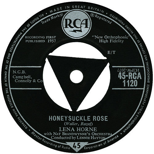 Lena Horne With Nat Brandwynne & His Orchestra : Honeysuckle Rose (7", Single, RE, E/T)
