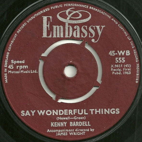 The Starlings / Kenny Bardell : Island Of Dreams / Say Wonderful Things (7")