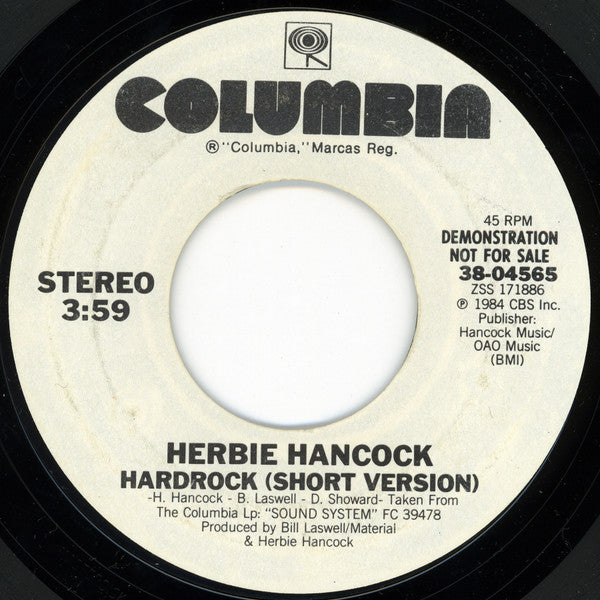 Herbie Hancock : Hardrock (7", Promo)