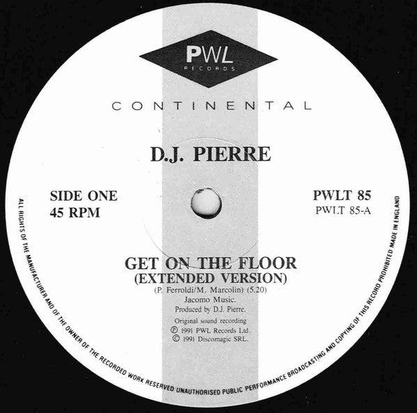 DJ Pierre (2) : Get On The Floor (12")