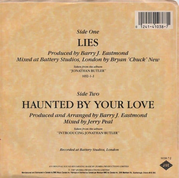 Jonathan Butler : Lies (7", Single)
