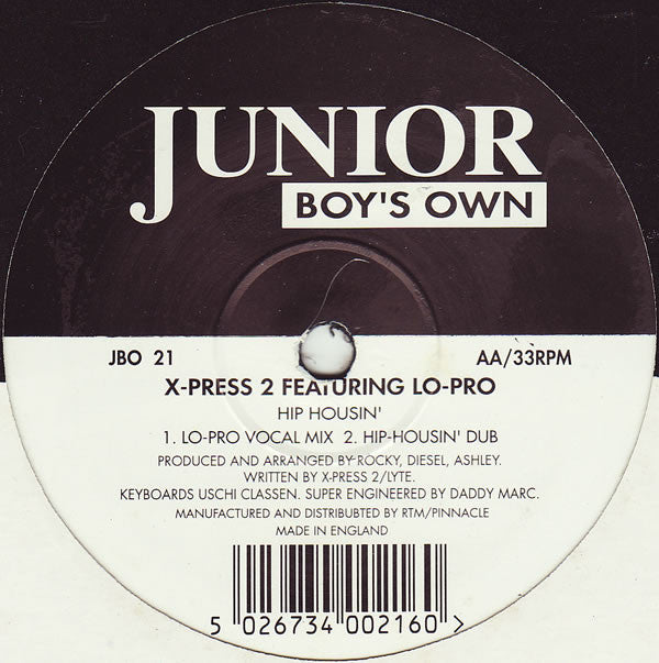 X-Press 2 : Rock 2 House / Hip Housin' (12", Single)