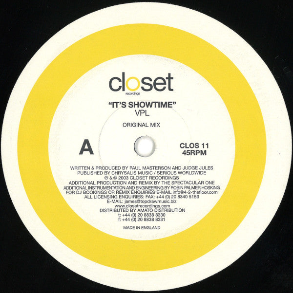 VPL : It's Showtime (12")